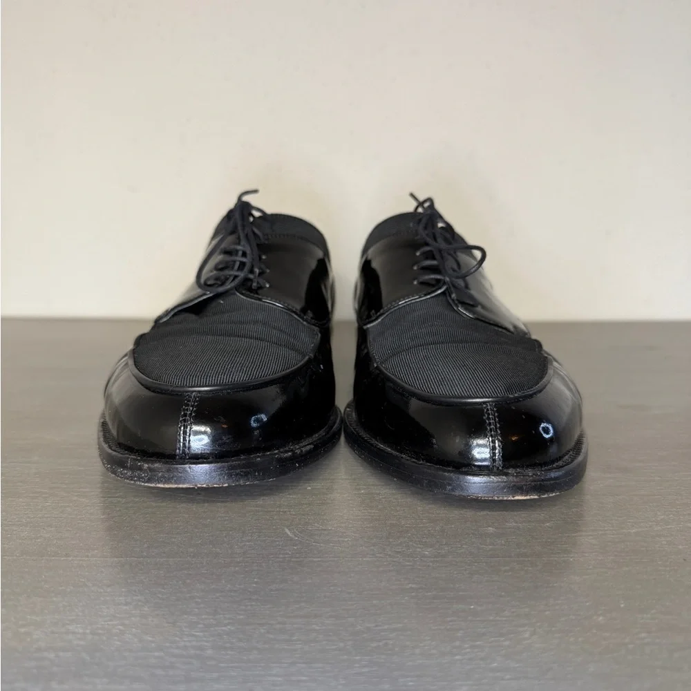 Vintage 80s Cole Haan Made in Italy Black Patent Leather Dress Shoes Size 11.5 D